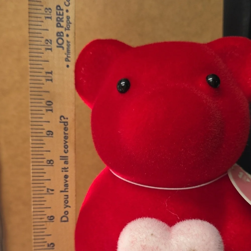 J38) Red Teddy Bear with Heart - Home Party Decoration